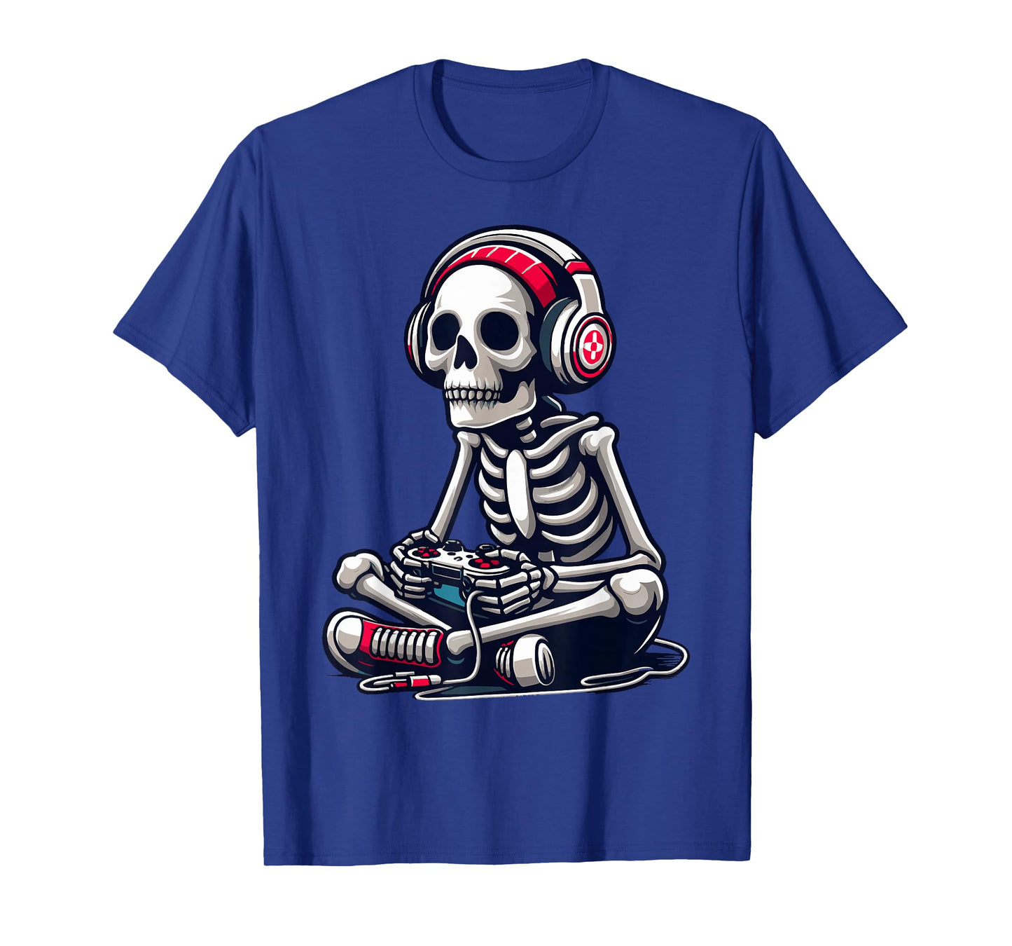 Skeleton Gamer Video Gaming Boys Men Kids Children Halloween T-Shirt