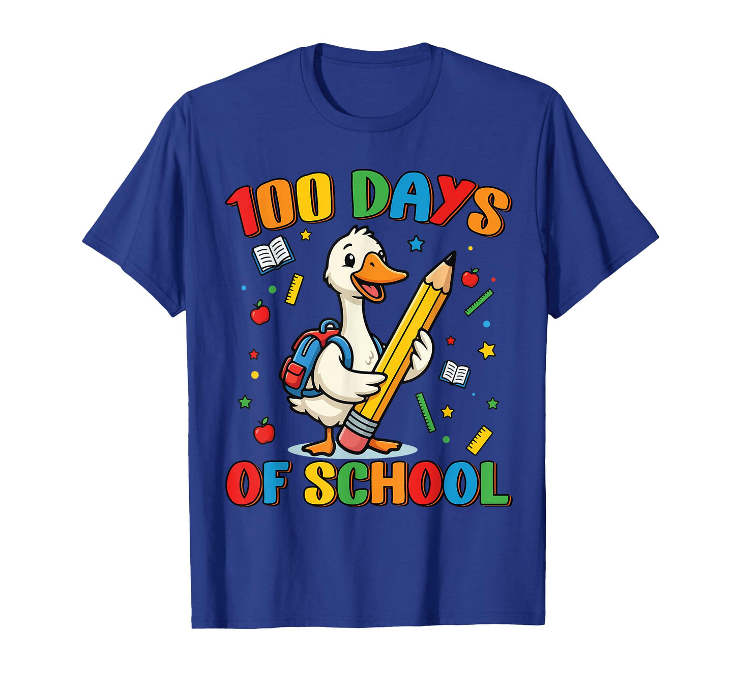 100 Days of School Duck Lover Boys Girls 100th Day School T-Shirt
