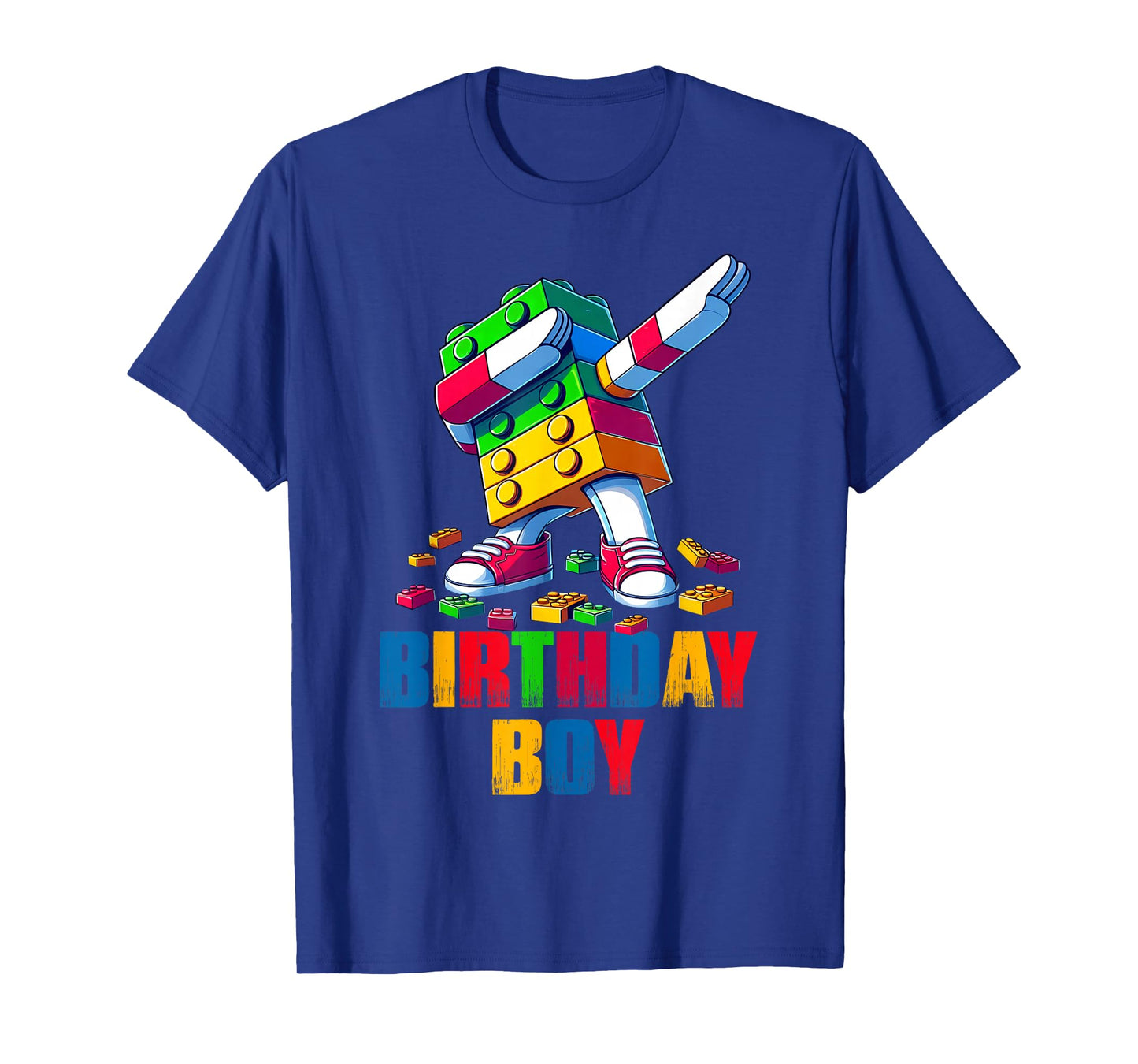 Birthday Boy Dabbing Master Builder Blocks Bricks B Day T-Shirt