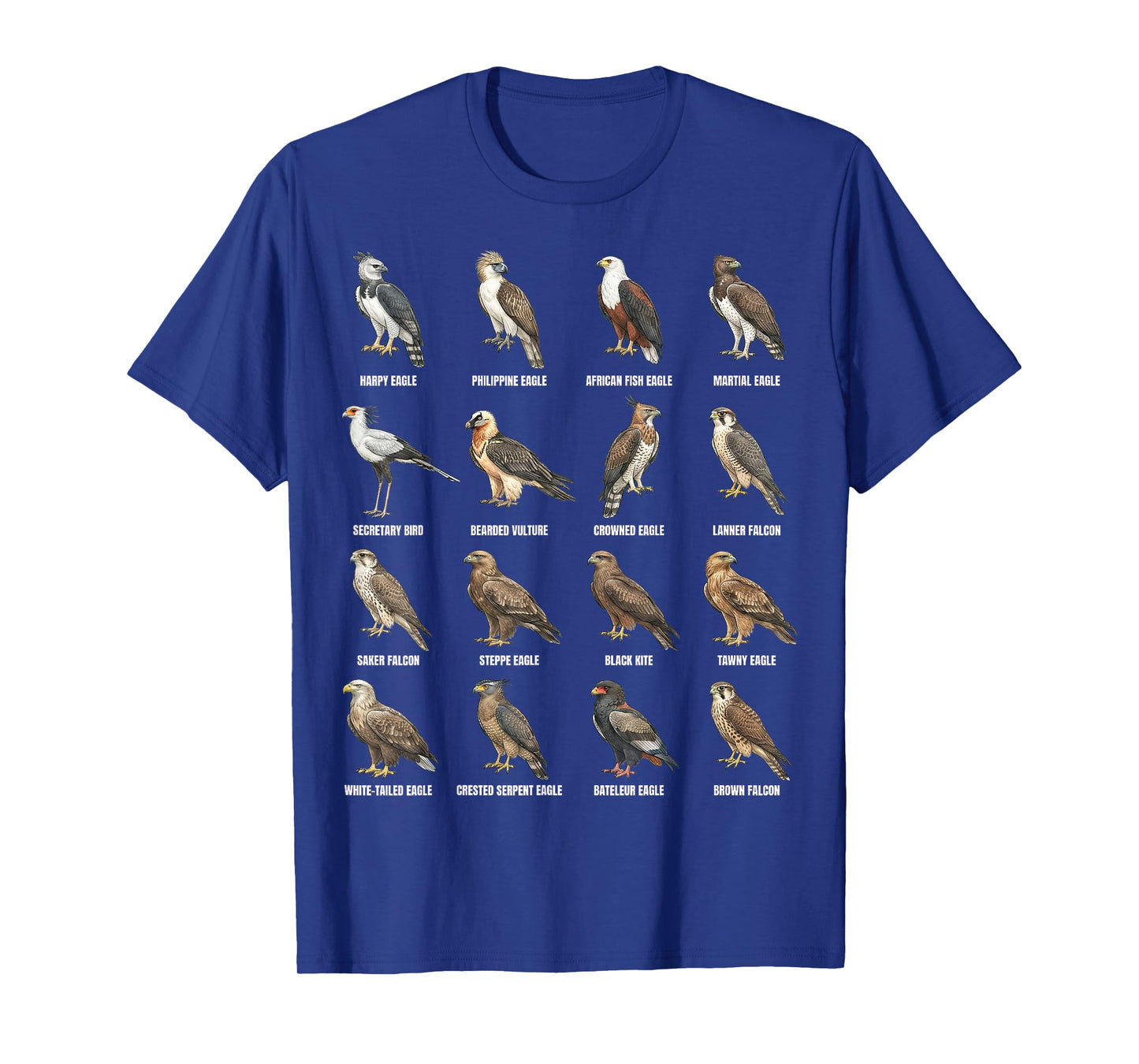 Global Birds of Prey Worldwide Raptor Species Chart T-Shirt