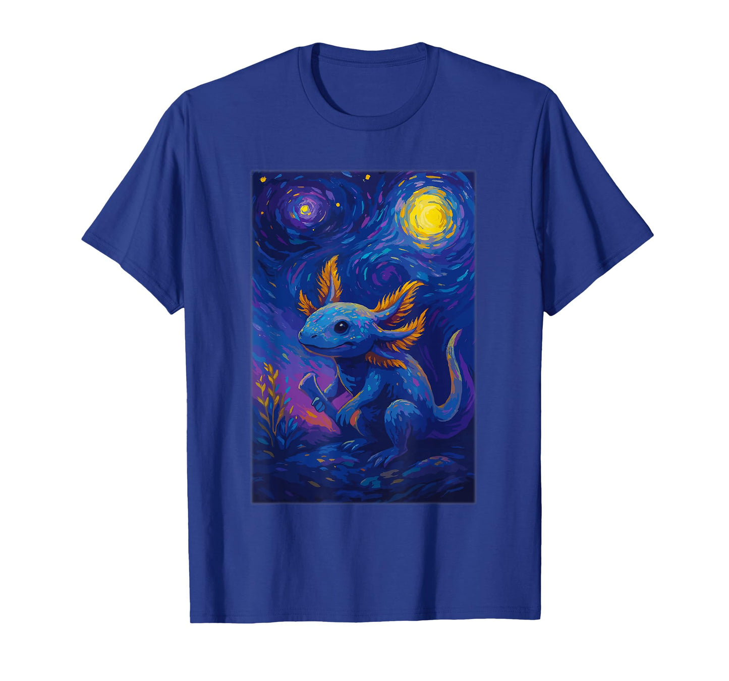 Axolotl Van Gogh for Women Girls, Axolotl Starry Night T-Shirt