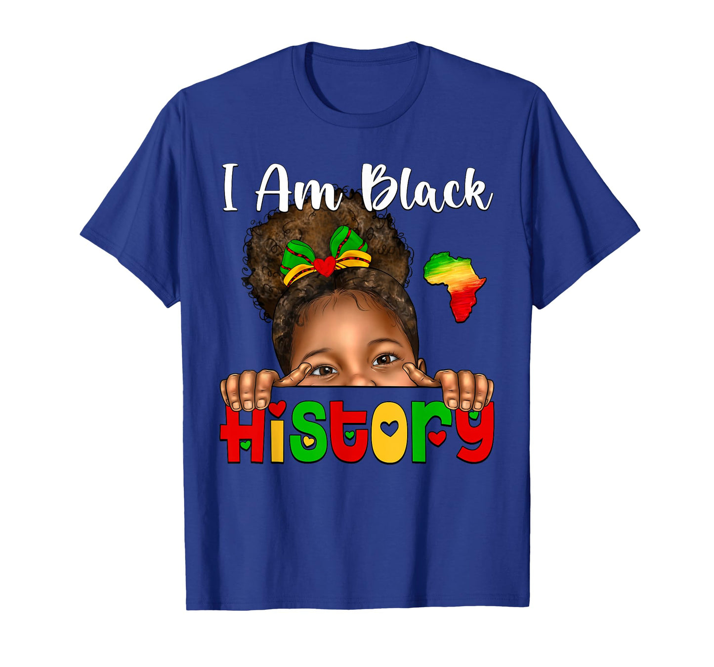 I Am Black History African American Kids Afro Black Girl T-Shirt