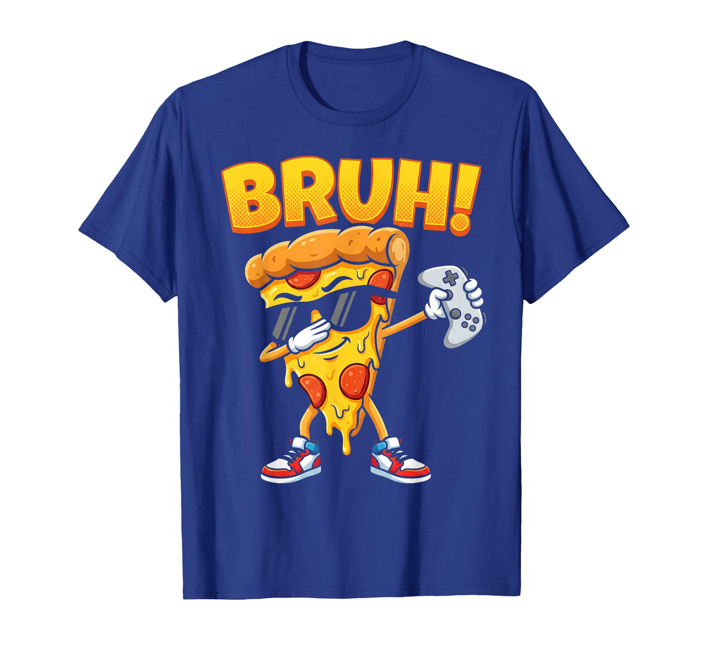 Dabbing Gamer Pizza Slice Bruh Funny Video Gaming Boys T-Shirt