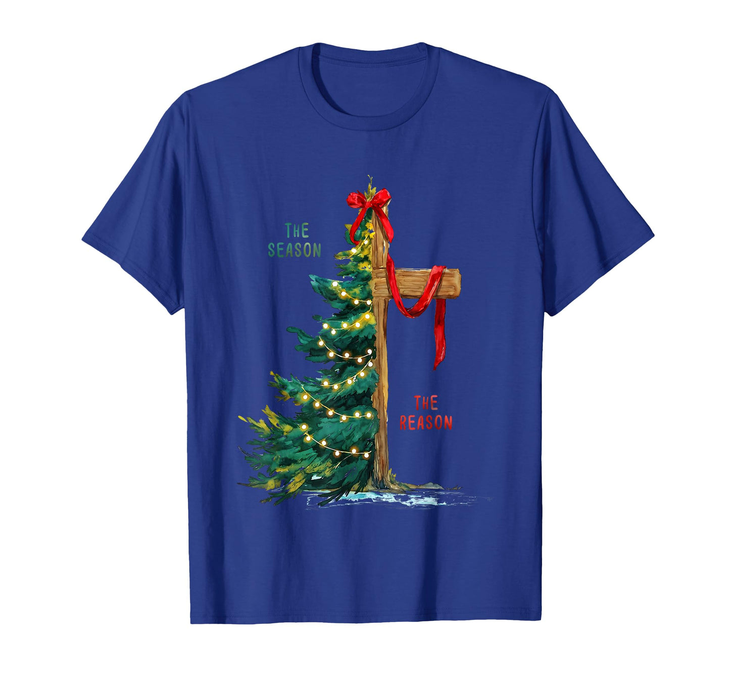 Christmas Tree The Season Jesus Cross The Reason T-Shirt