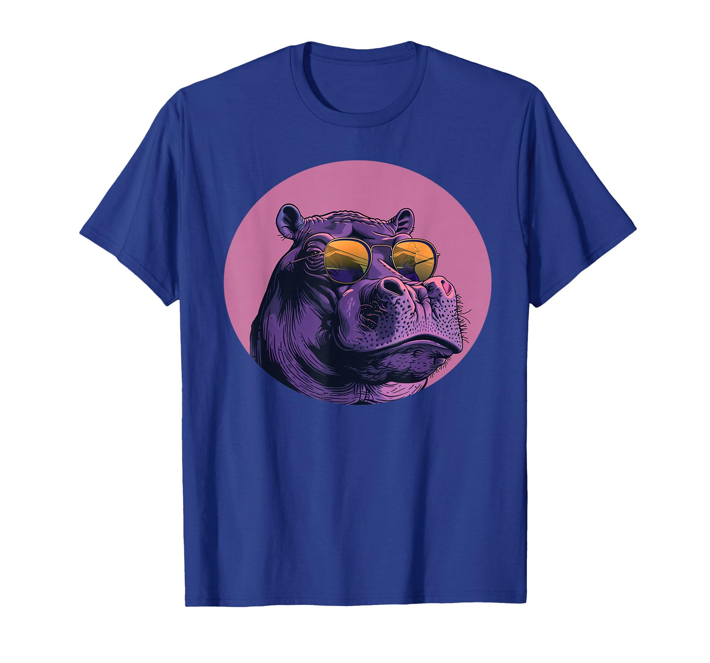 Funny plump bespectacled Hippo with Sunglasses Outfit T-Shirt