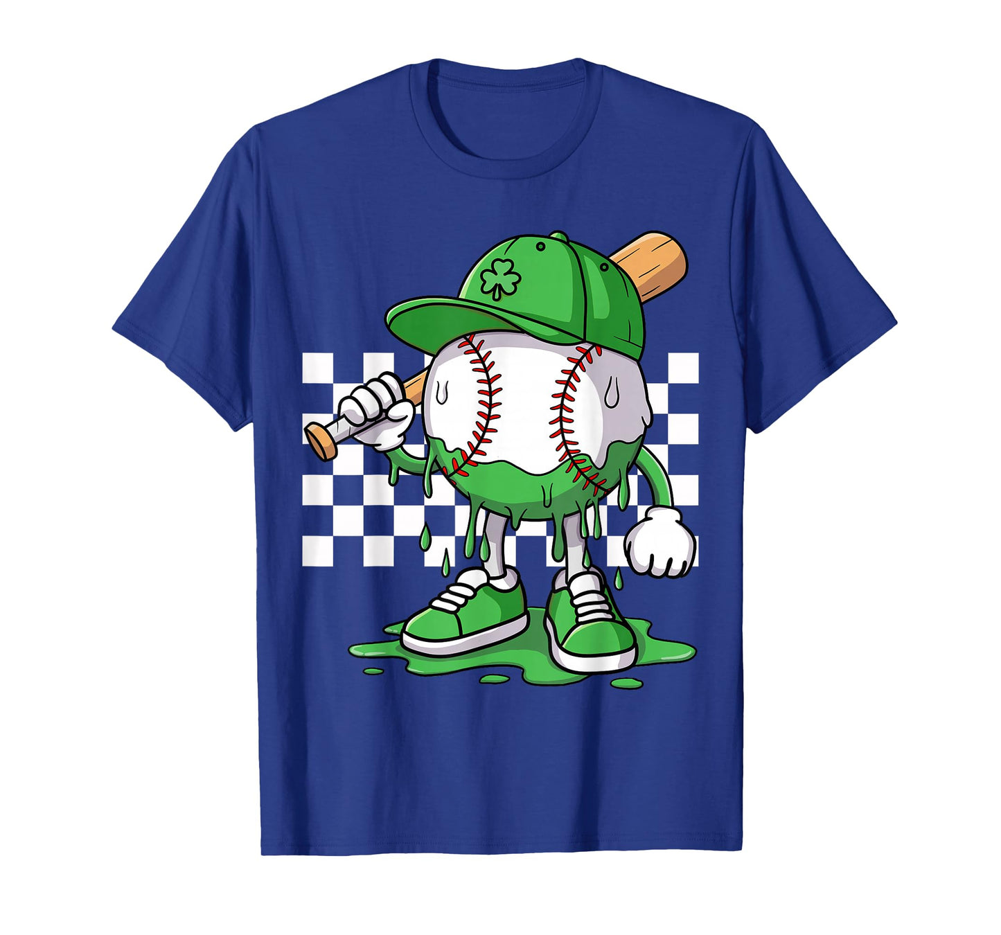 Boys Happy St Patricks Day Kids Baseball Ice Cream Drip T-Shirt