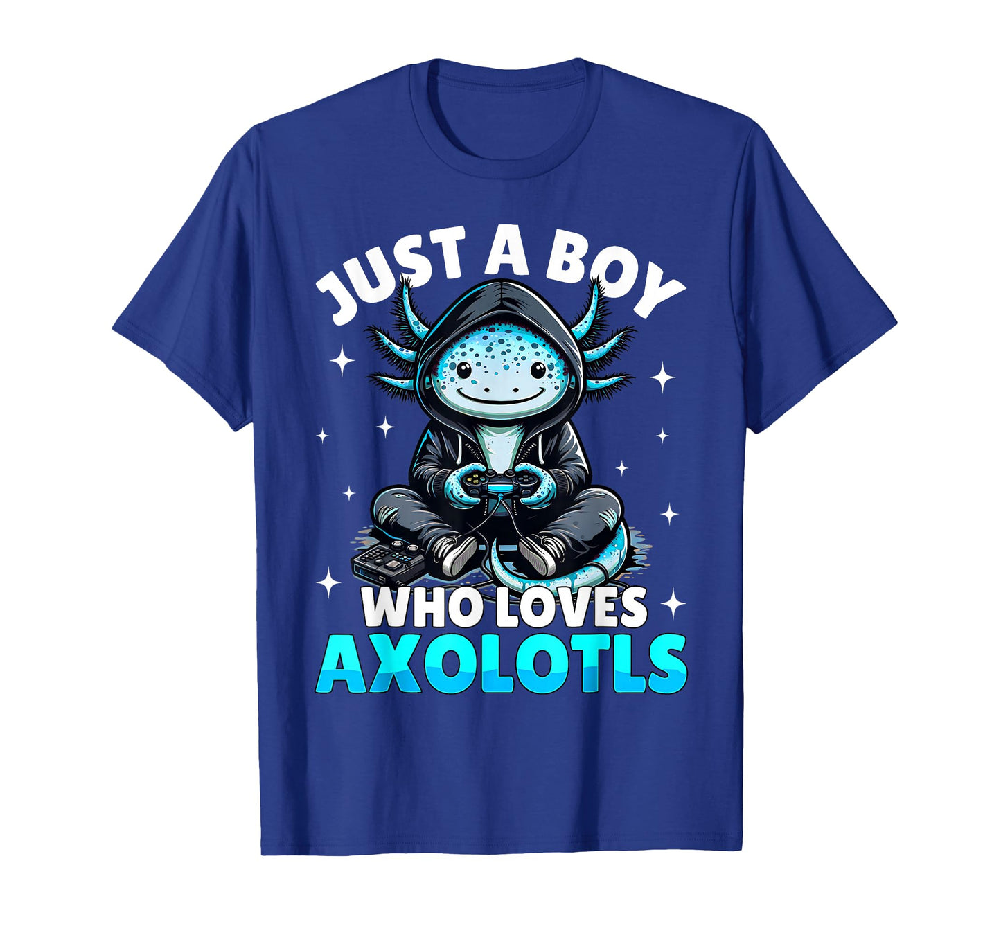 Just A Boy Who Loves Axolotls Kids Boys Cute Gamer T-Shirt