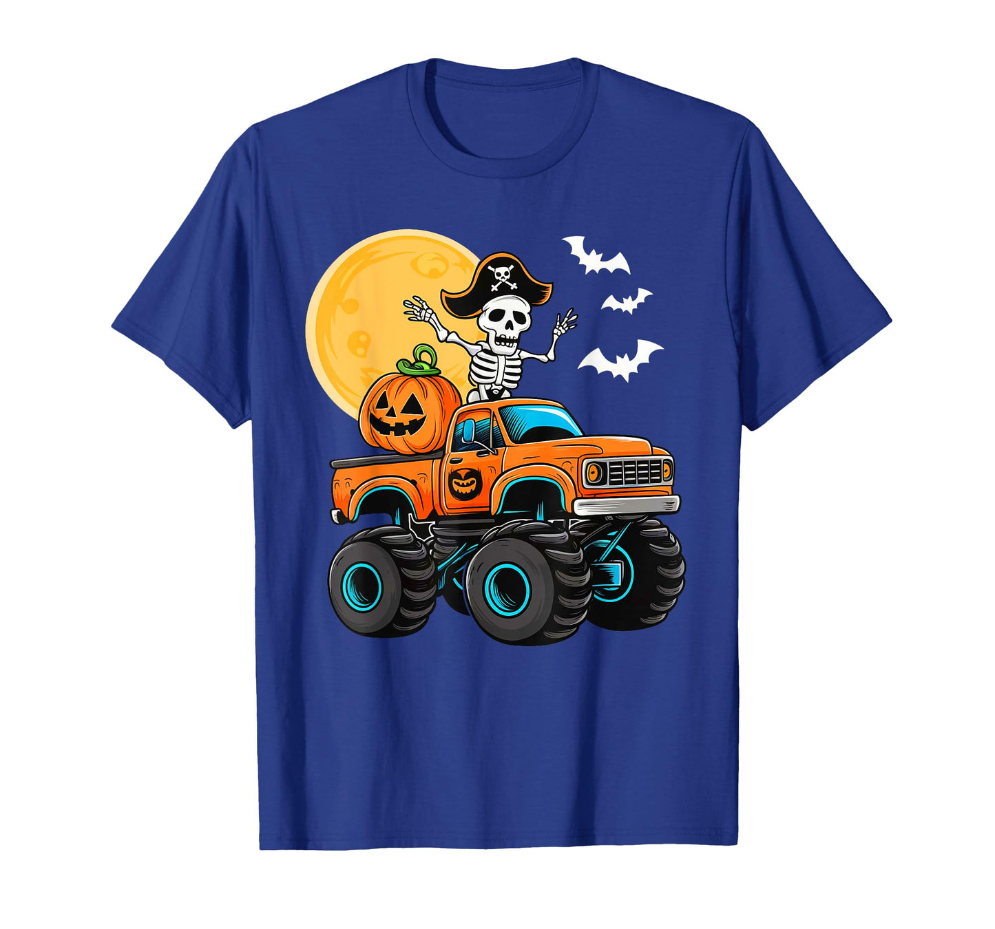 Funny Boys Halloween Monster Truck Skeleton Pirate Toddler T-Shirt