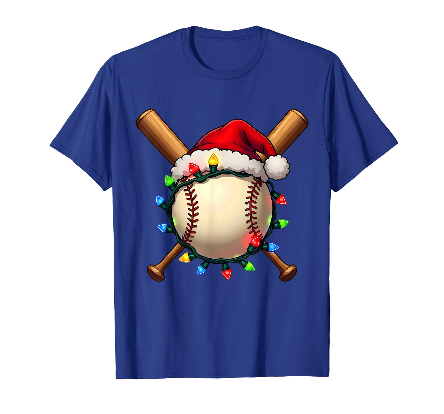 Santa Sports For Men Boys Christmas Day Baseball Player Cool T-Shirt