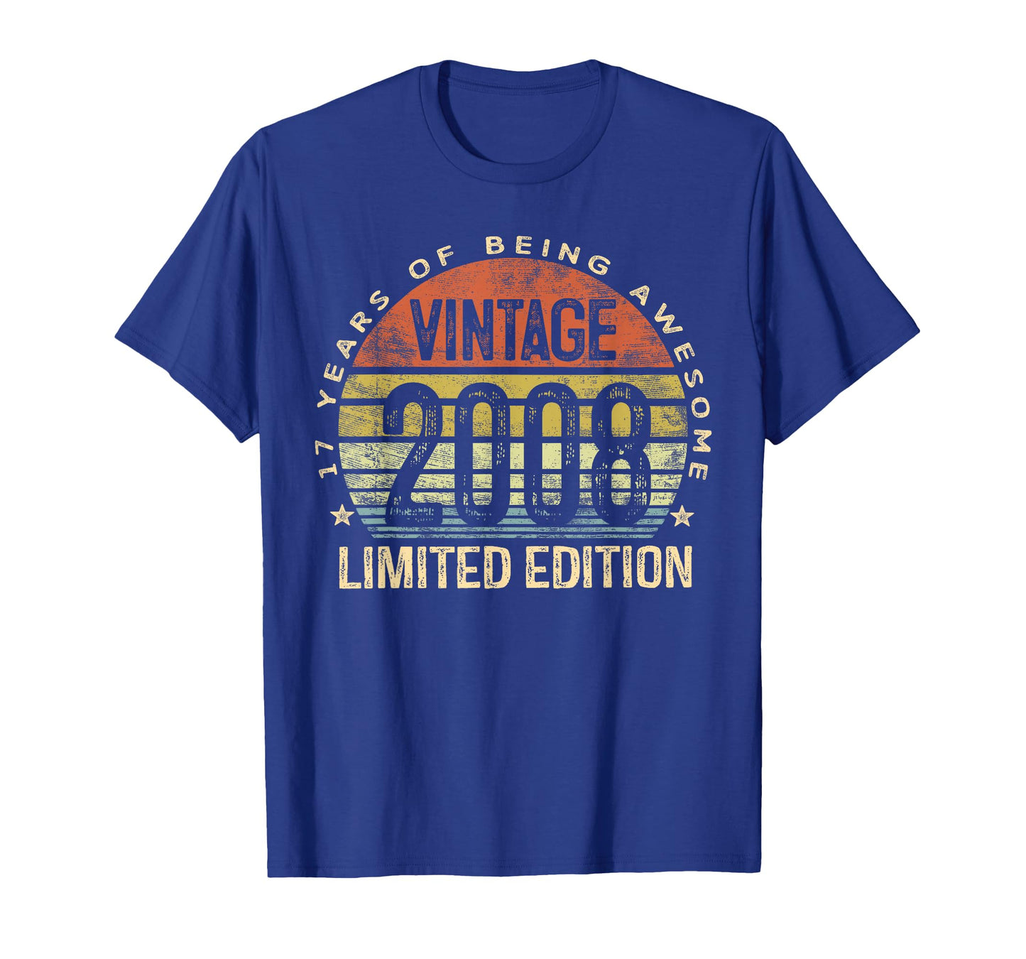 Vintage 2008 Limited Edition 17-Year-Old Gifts 17th Birthday T-Shirt