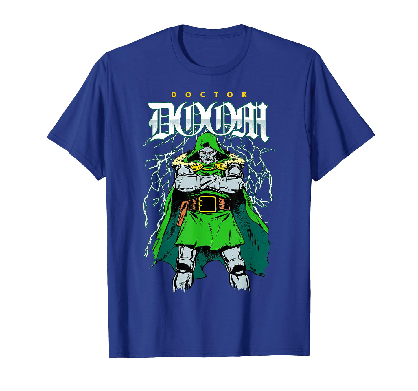 Marvel Doctor Doom with Lightning Background T-Shirt