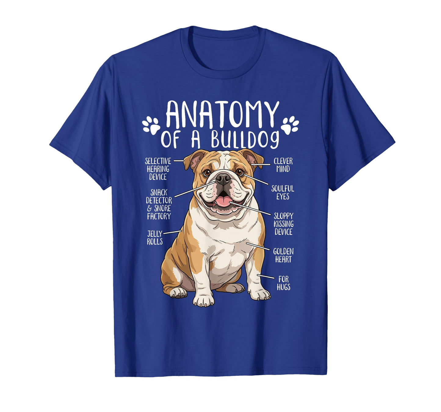 Funny Bulldog Anatomy English Bulldog Dog Lover Owner T-Shirt