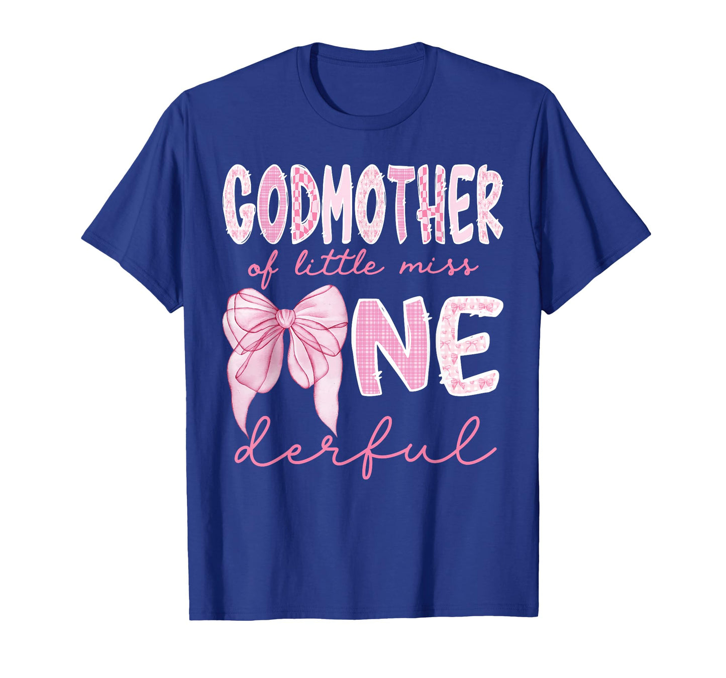 Godmother of Little Miss Onederful First Birthday Girl Bow T-Shirt