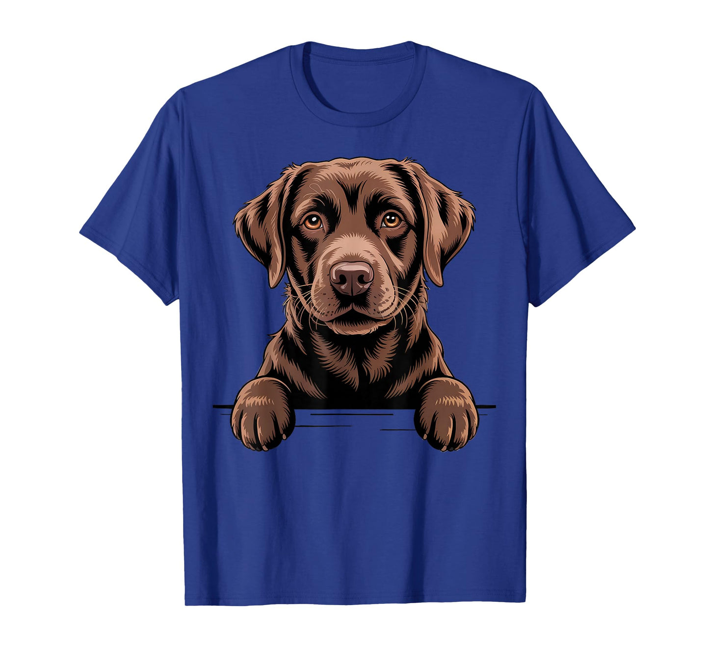 Chocolate Lab Funny Peeking Pocket Labrador Puppy Dog Lover T-Shirt
