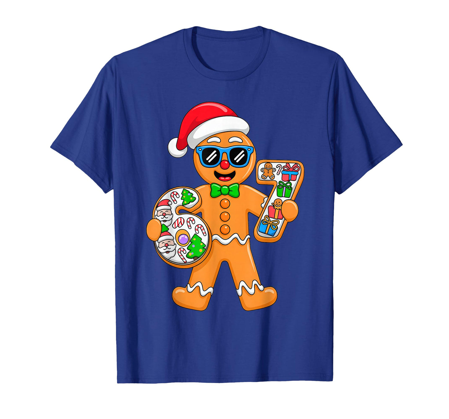Six Seven 67 Gingerbread Man Xmas Pajamas T-Shirt