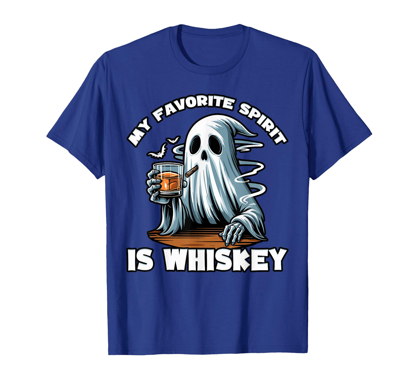 My Favorite Spirit is Whiskey | Funny Ghost Drinking Whiskey T-Shirt