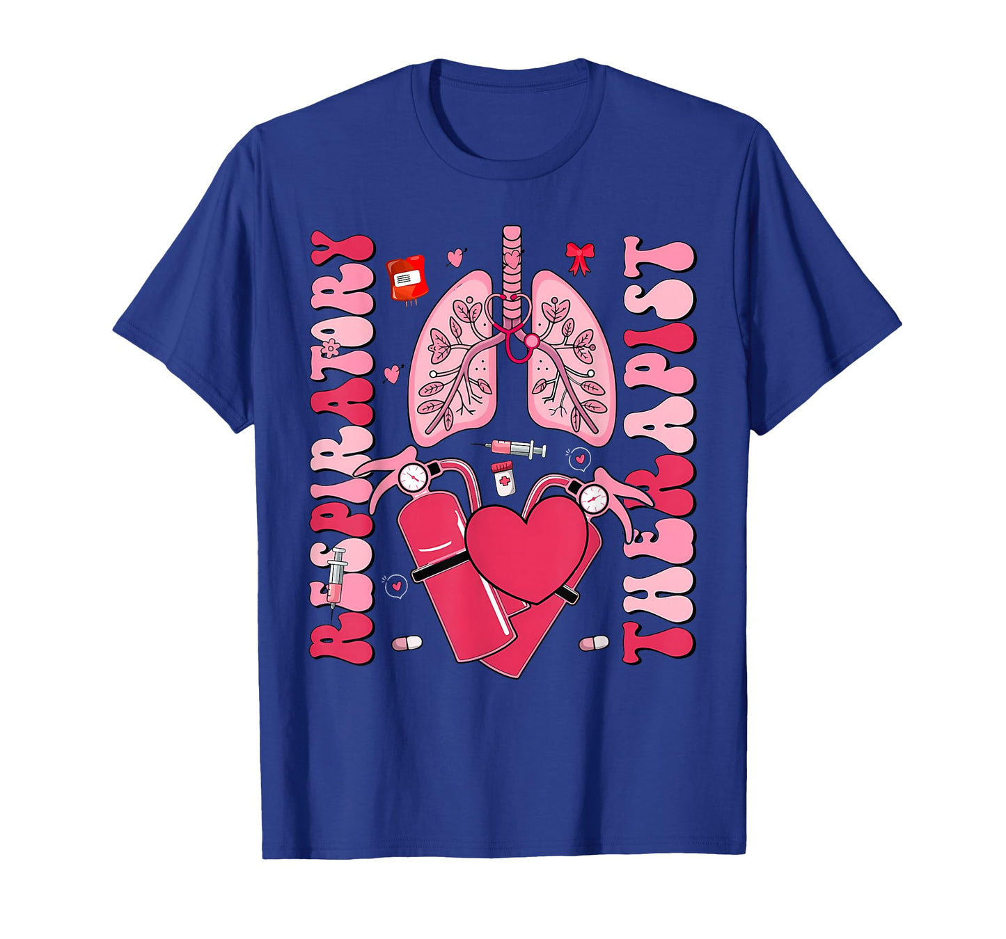 Lung Hearts Respiratory Therapist Valentine Day Pulmonology T-Shirt
