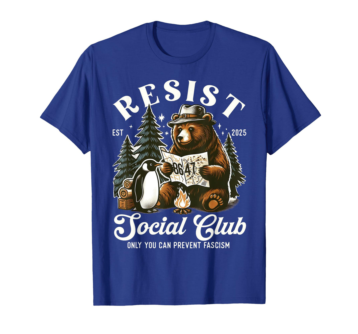 Resist Social Cub Bear Penguin T-Shirt