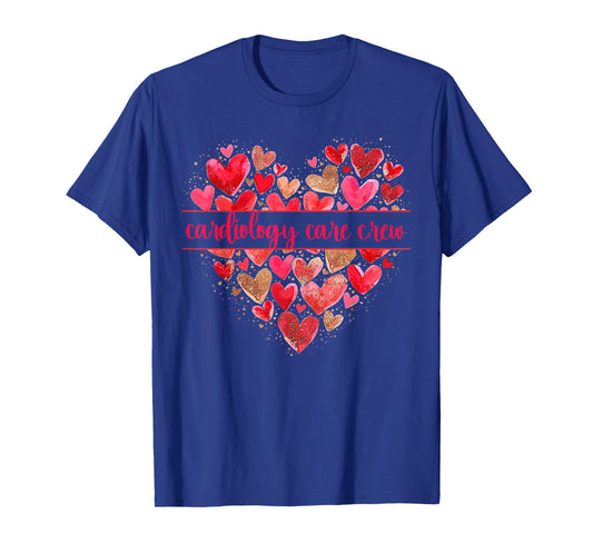 Cardiology Care Crew Heart Valentines CVICU Cardiac Nurse T-Shirt