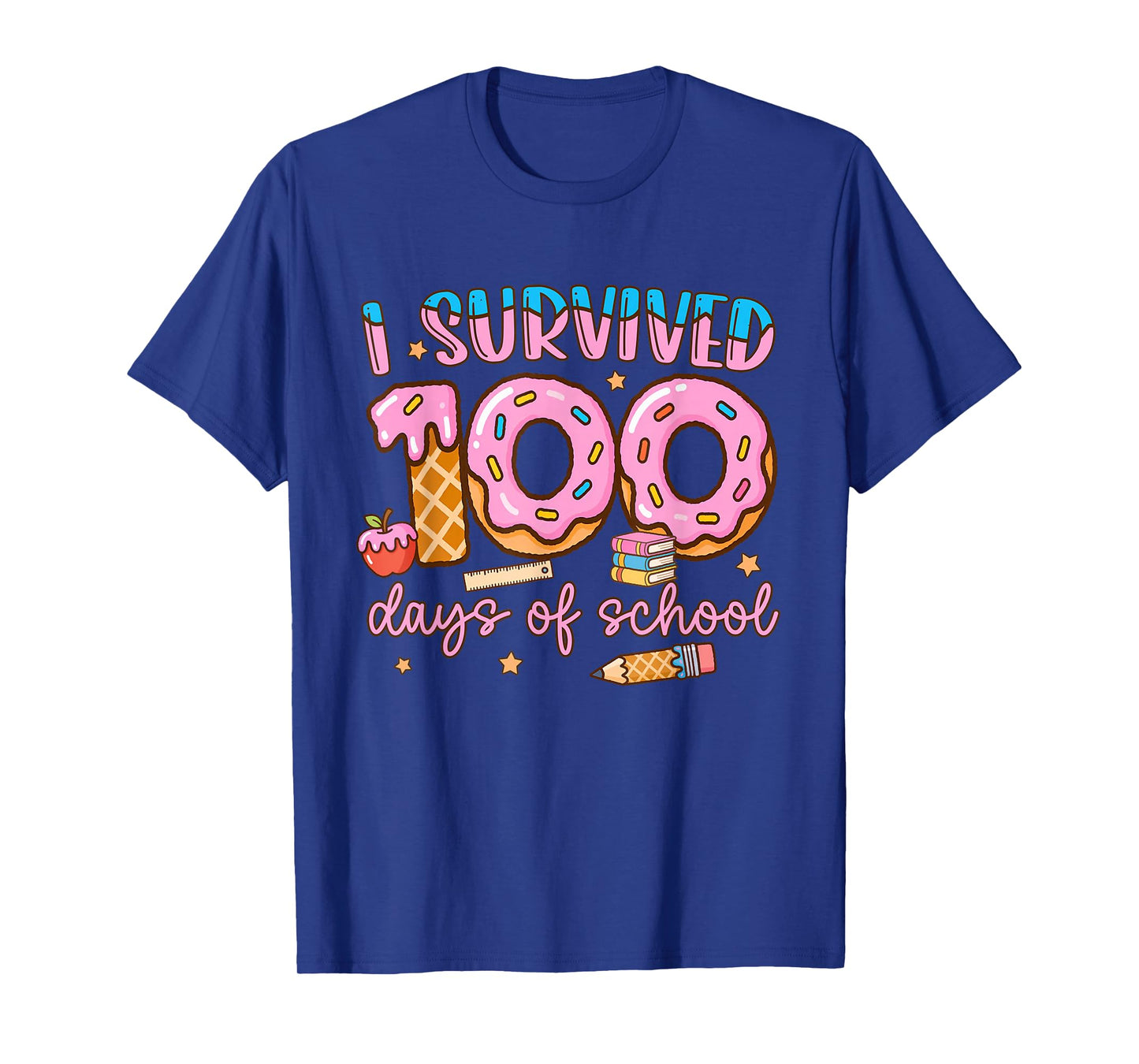 I Survived 100 Days of School Sprinkled Donuts Teacher Kid T-Shirt