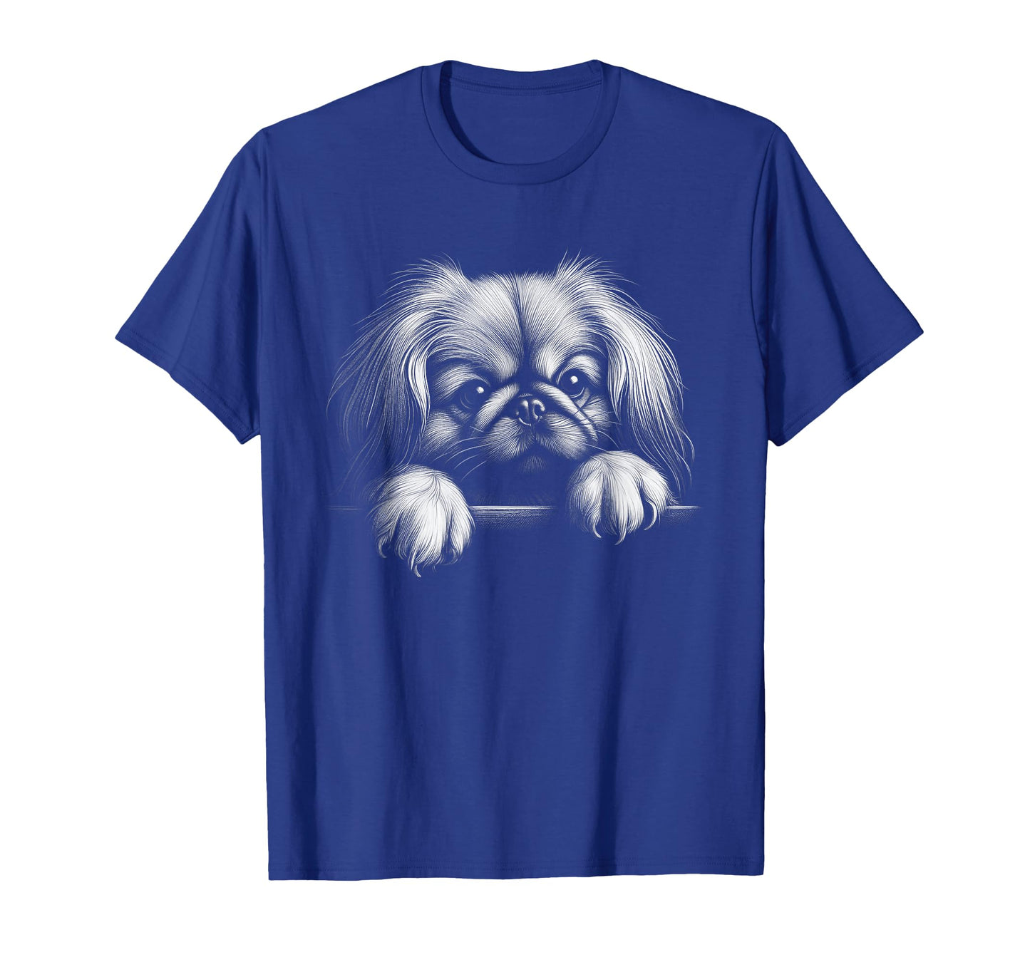 Cute Pekingese Peeking Art Design For Dog Owner Men Women Kids T-Shirt