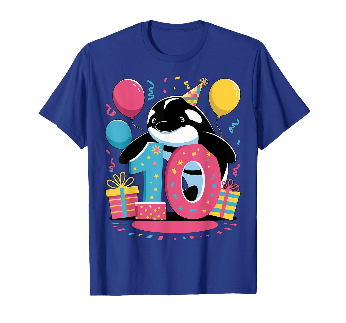 Orca 10th birthday for boy girl 10 years old tenth ten Orca T-Shirt
