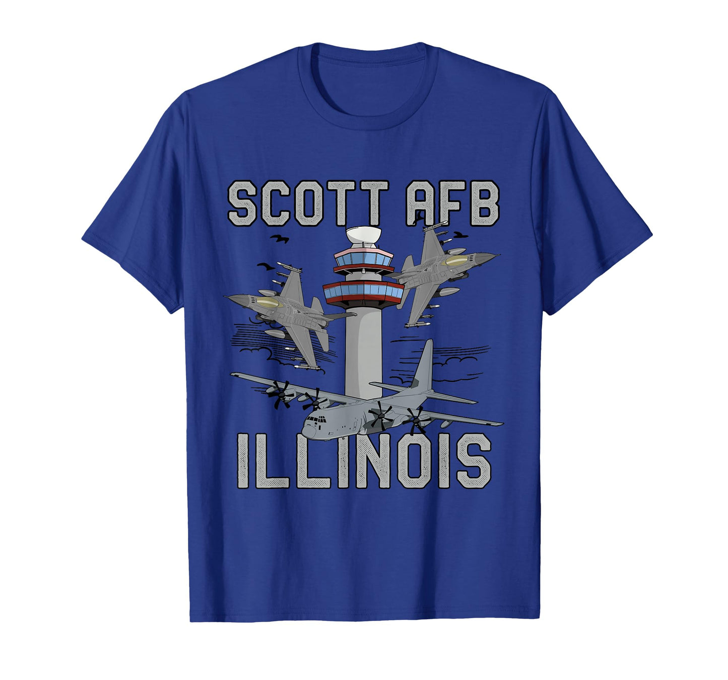 Scott AFB Illinois Air Force Base Fighter Jets Vintage Tee T-Shirt
