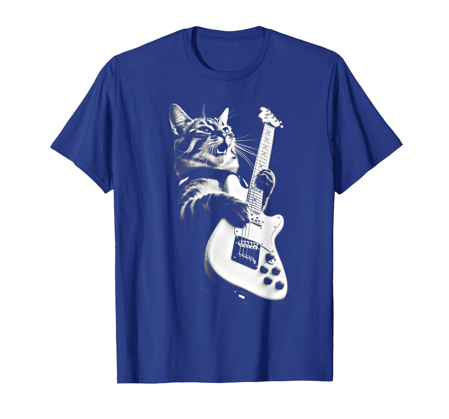 Unknown Designer Rock Cat Playing Guitar - Funny Guitar Cat T-Shirt