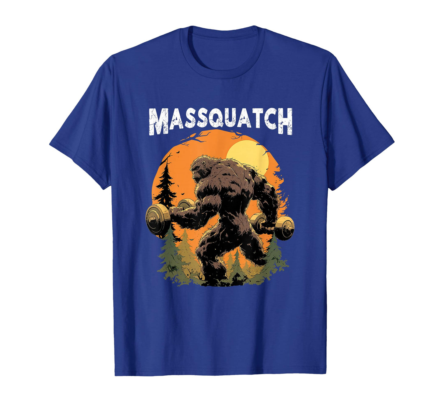 Hairy Animal Workout Merch Bigfoot Massquatch Funny Sasquatch Workout Gym Weightlifter T-Shirt