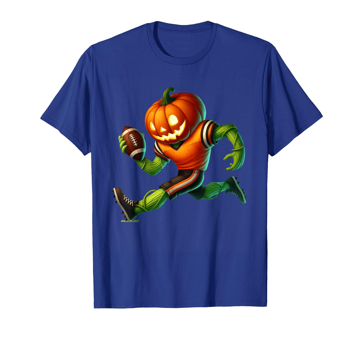 Pumpkin Face Football Halloween Costume Men Boys Kids T-Shirt