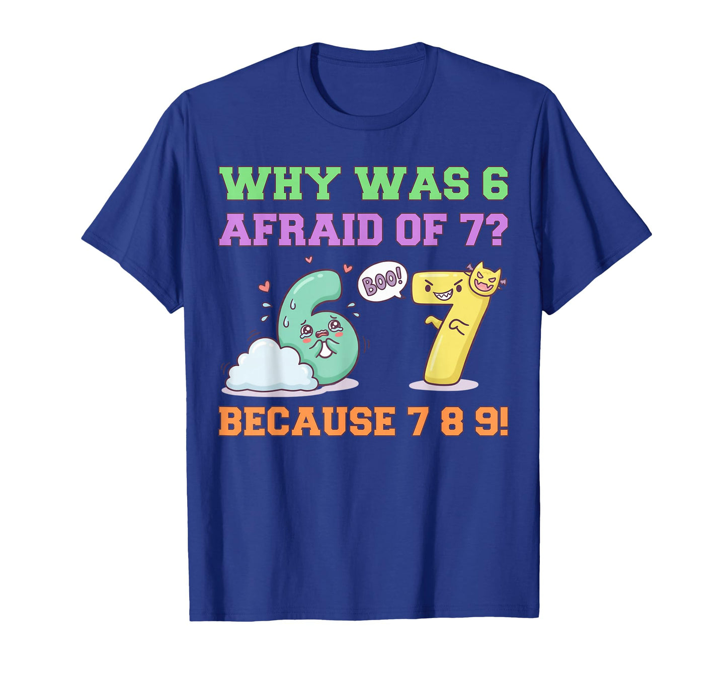 Number 67 6 7 6/7 6-7 Meme Costumes Why was 6 Afraid of 7 T-Shirt
