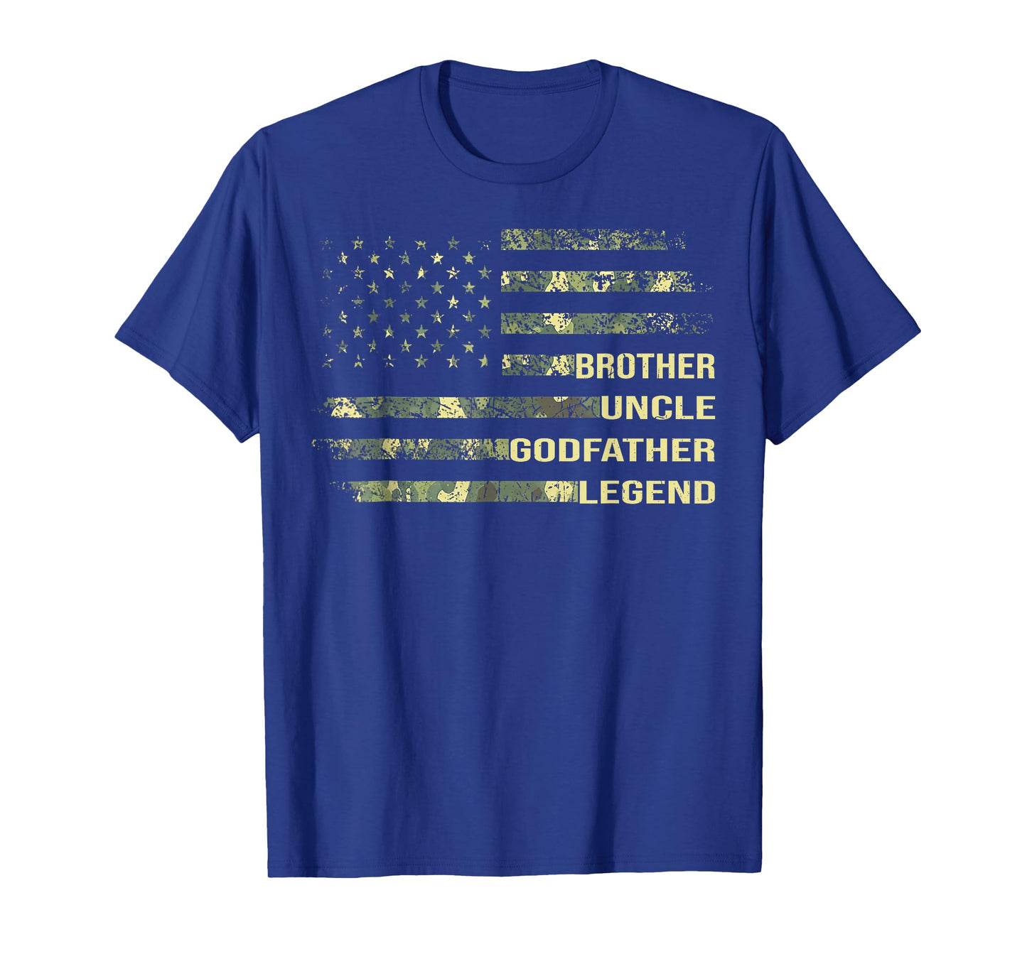 Brother Uncle Godfather Legend Best Uncle Camouflage Flag T-Shirt