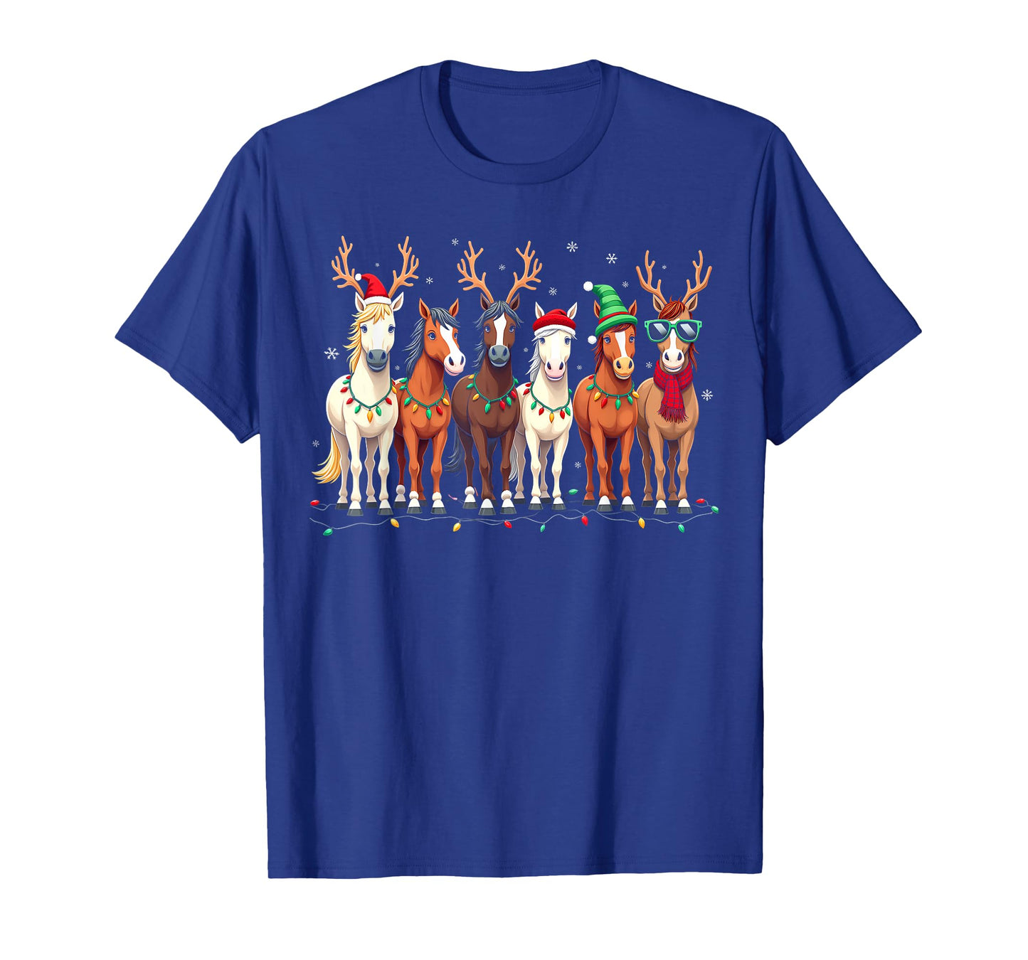 Horse Lover Santa Hat Christmas Xmas Holiday Girls Pajamas T-Shirt