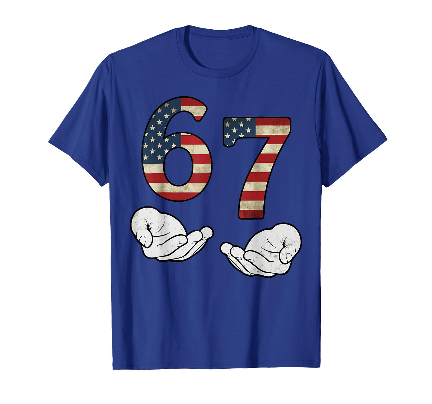 US Flag 6 7 Distressed Six Seven Italian Brainrot 67 USA T-Shirt