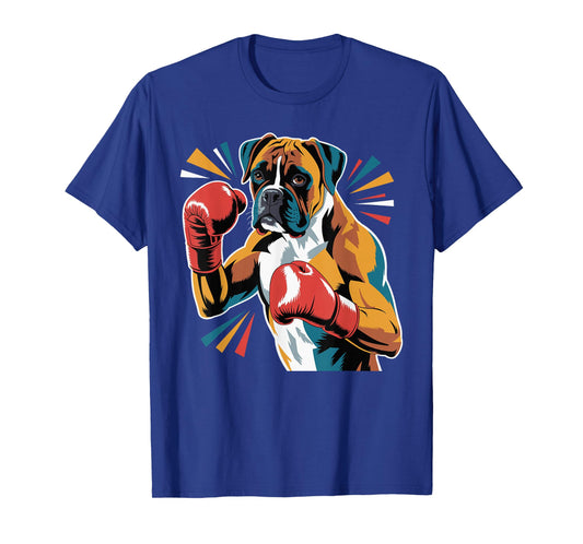 Colorful Funny Boxing Dog Lovers Kickboxing Boxer Training T-Shirt