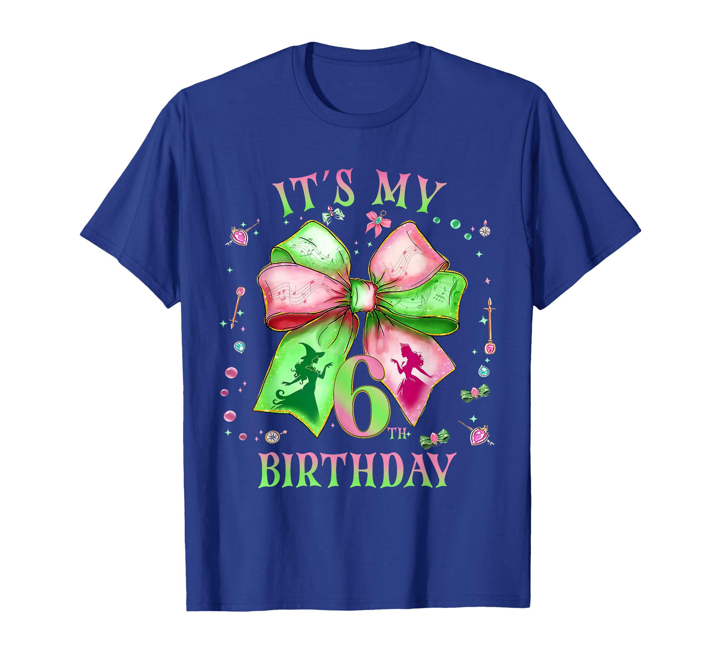 It's My 6th Birthday Girl Witch Pink And Green 5 Year Old T-Shirt