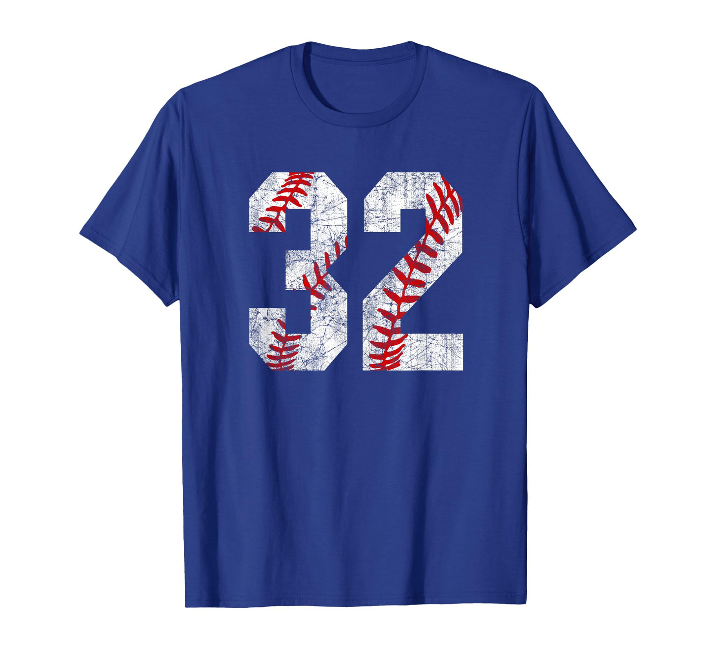 Distressed Baseball Number 32 Jersey Uniform Player Fan T-Shirt