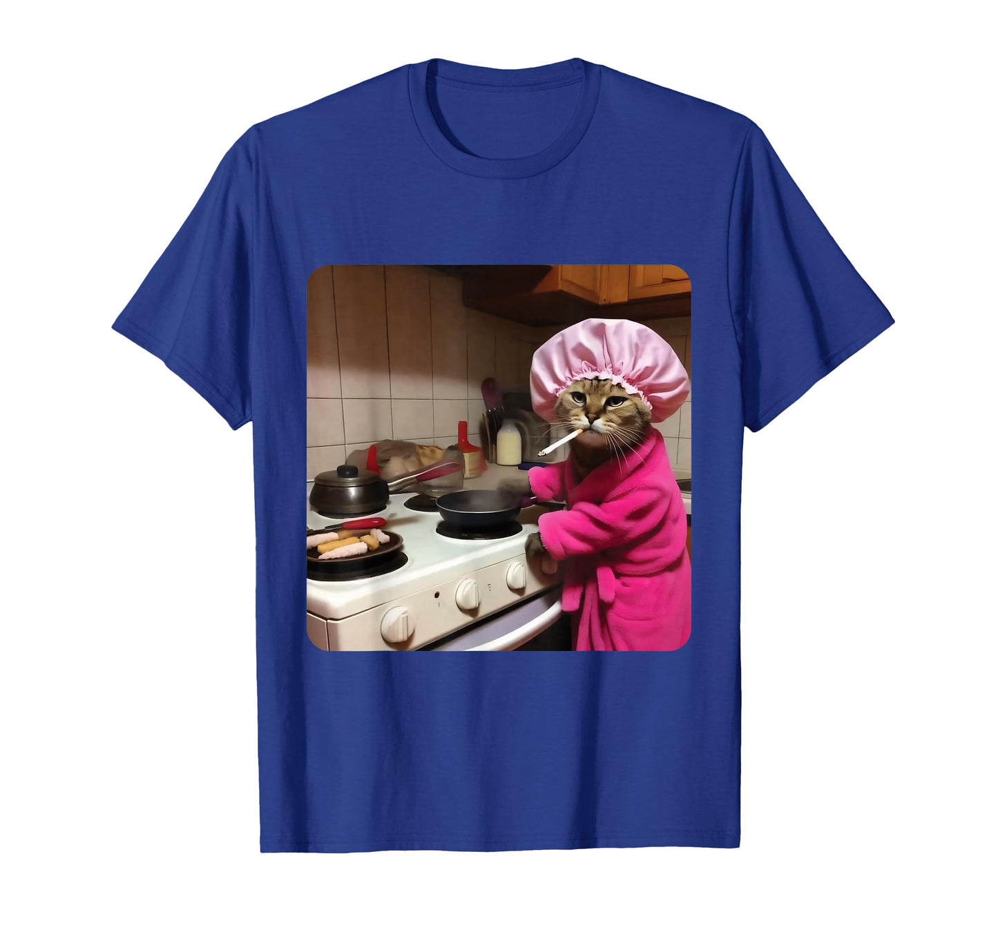 Funny Housewife Cat Gen Z Joke Stupid Brainrot Cat Meme Gift T-Shirt