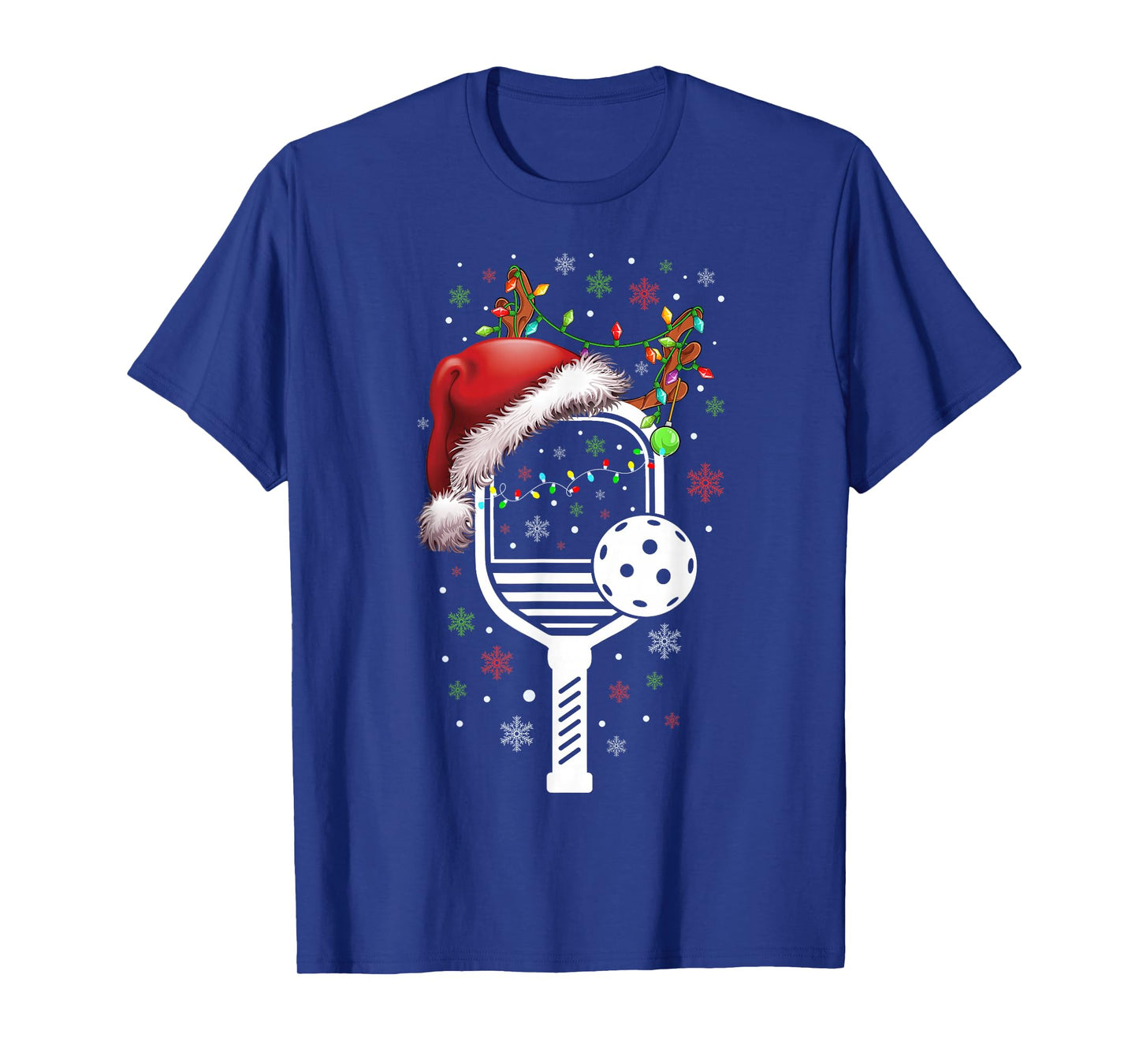 Pickleball Player Christmas Holiday Reindeer Xmas Women Men T-Shirt