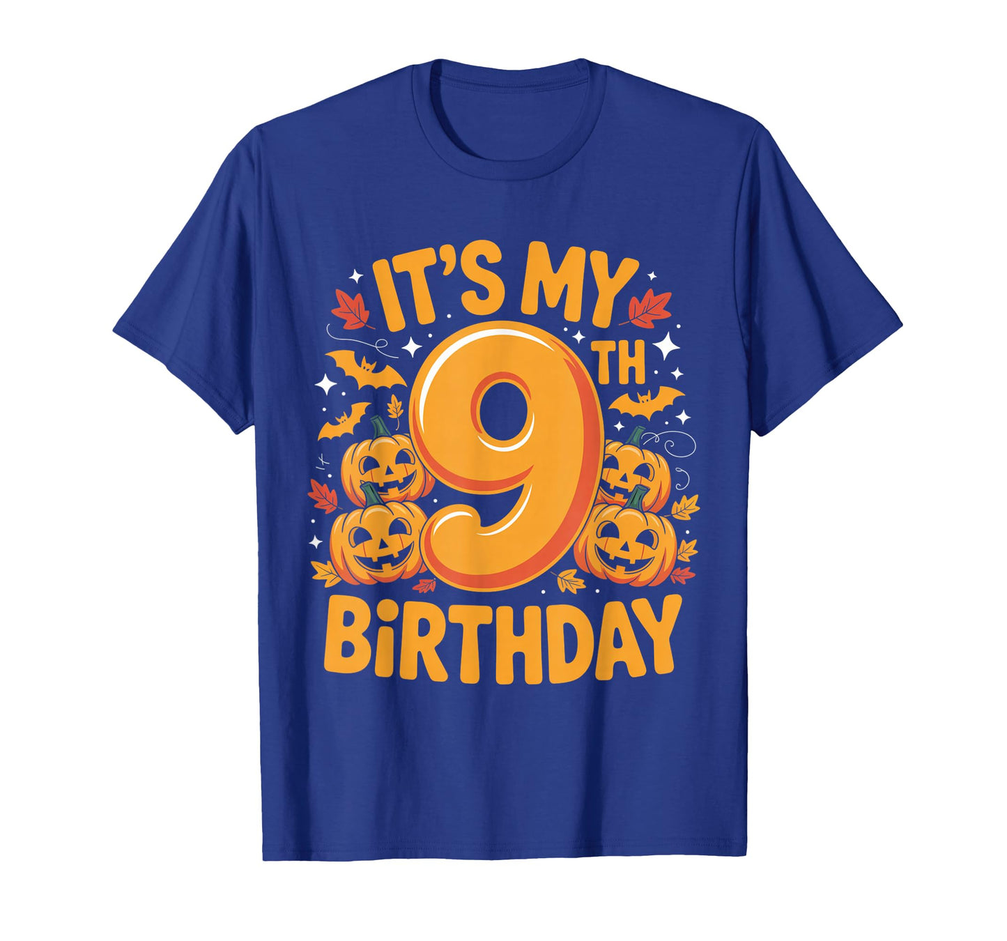 It’s My 9th Birthday Outfit with Halloween Pumpkins and Bats T-Shirt