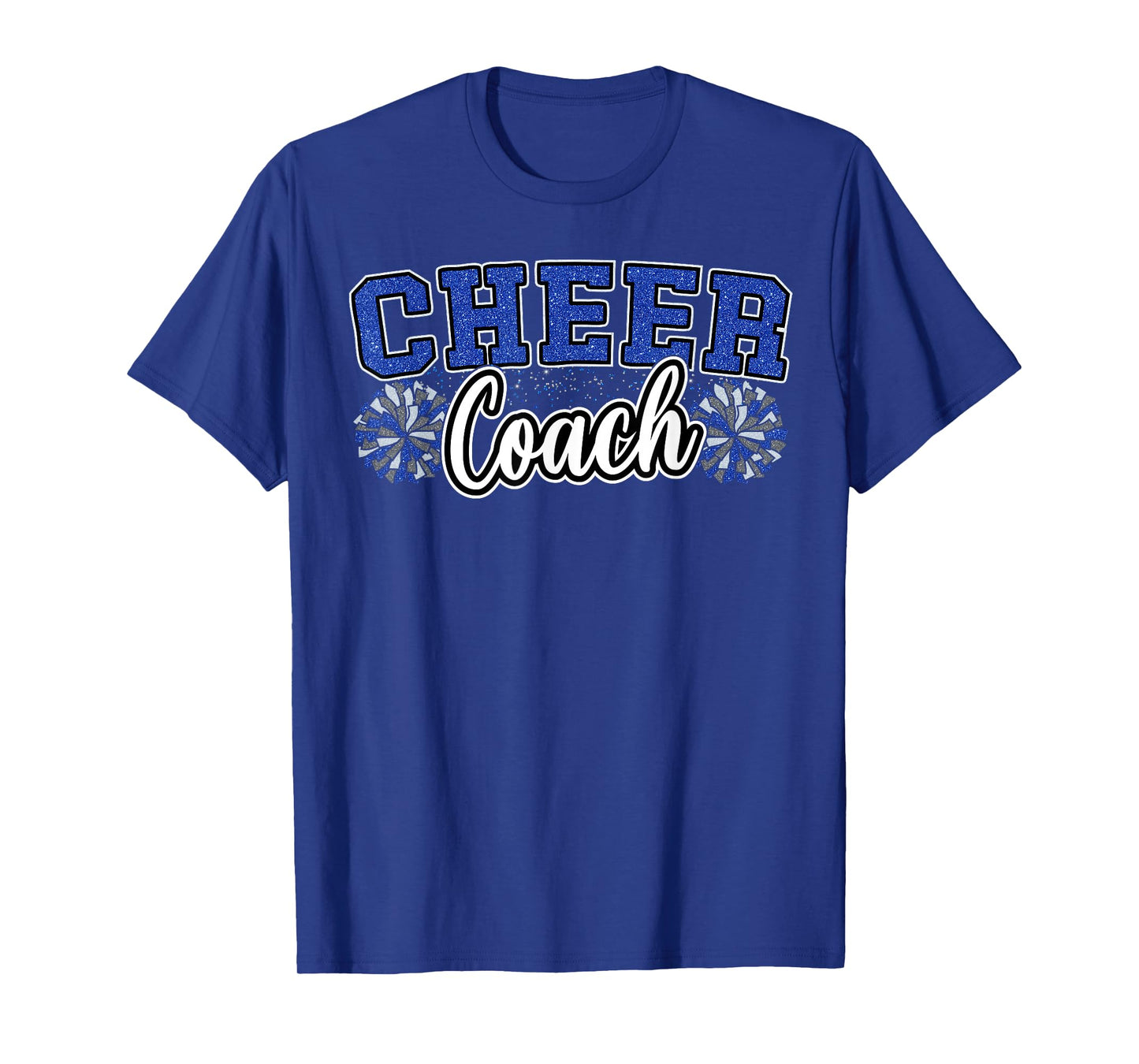 Loud Proud Cheer Coach Pom Poms Blue Cheerleader Women T-Shirt