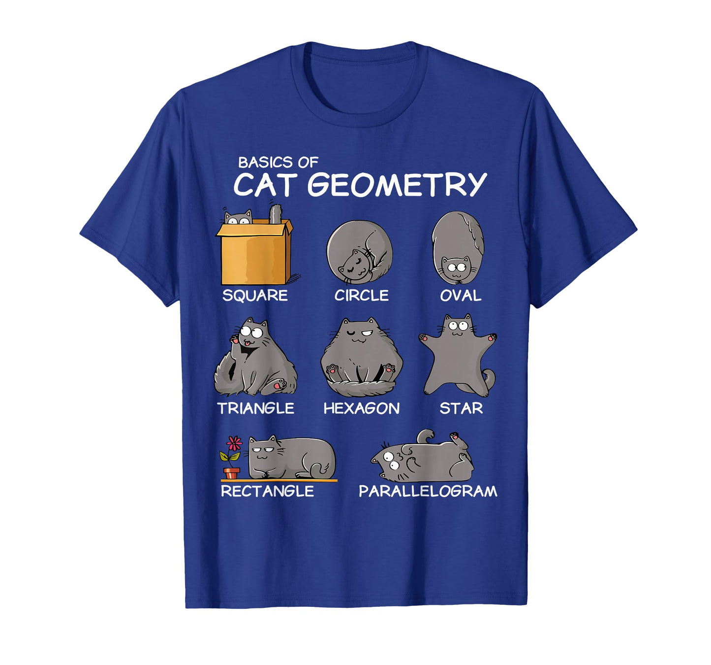 Cat Geometry Math Funny Cat Gifts For Cat Dad, Cat Mom, Kids T-Shirt, Small, Black