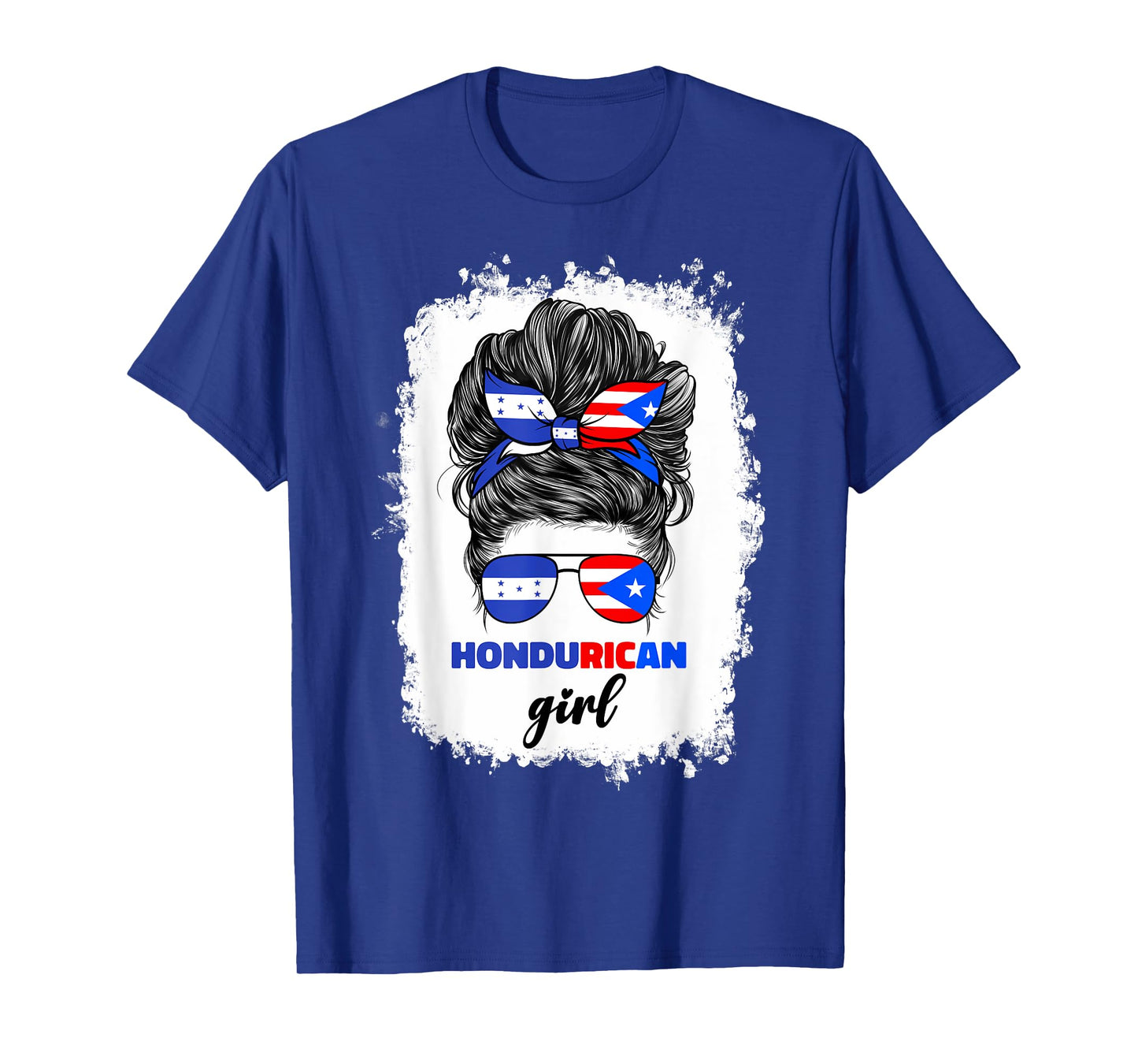 Half Honduran And Puerto Rican Rico Honduras Flag Girl Mix T-Shirt