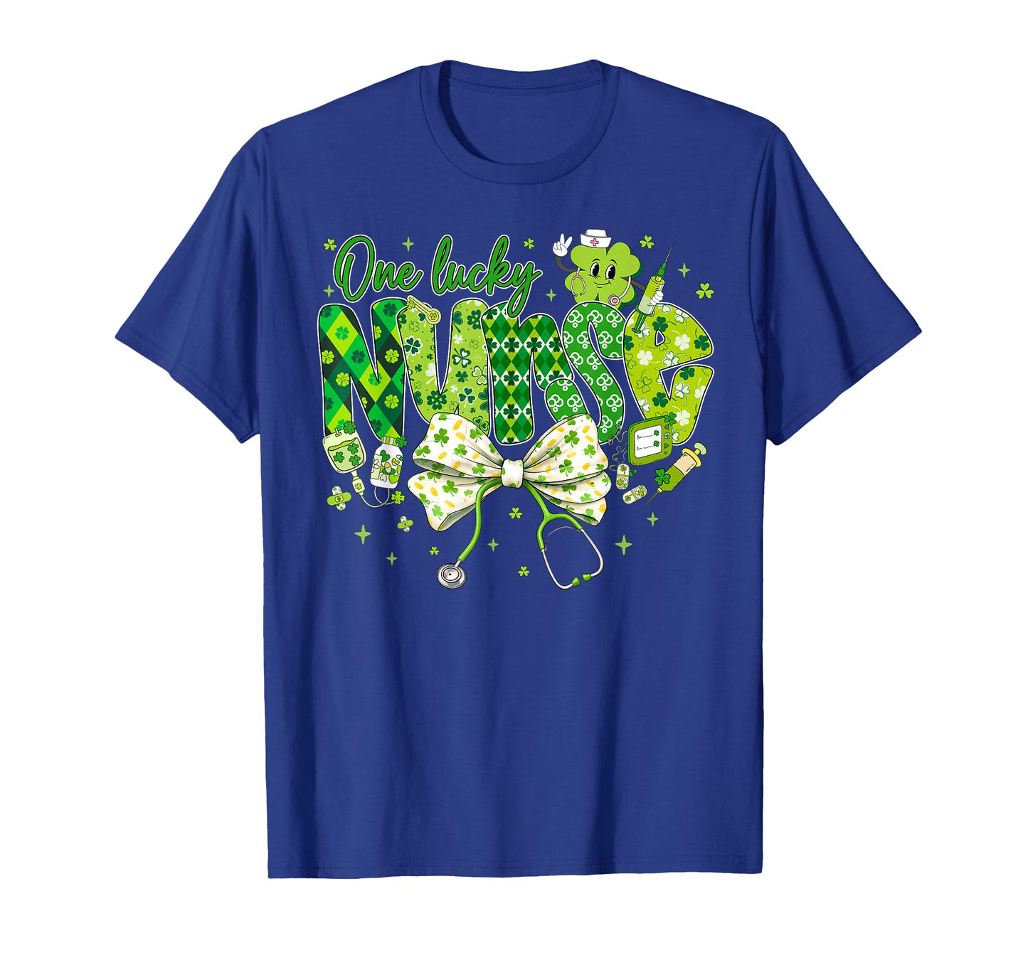 One Lucky Nurse St Patrick's Day Coquette Bow Shamrock Women T-Shirt