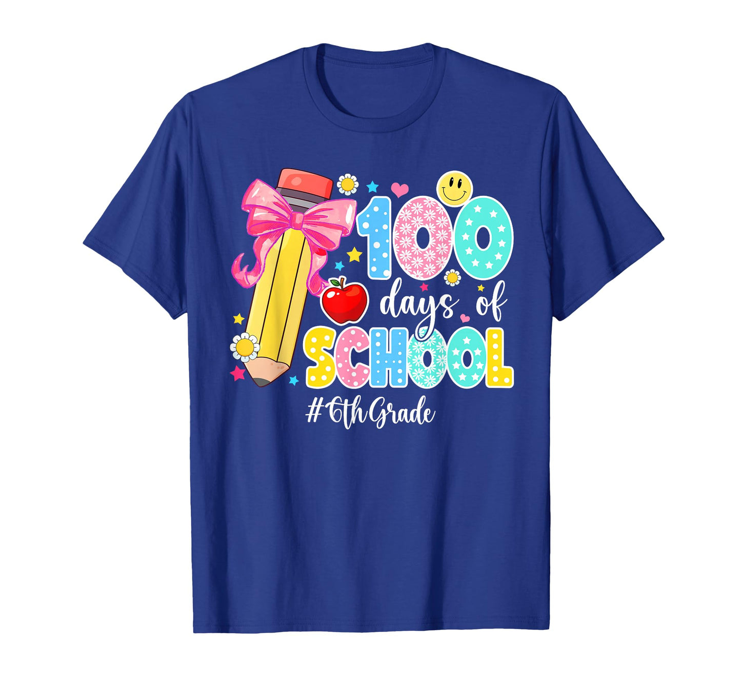 100 Days of School Preppy 100th Day of School 6th Grade T-Shirt