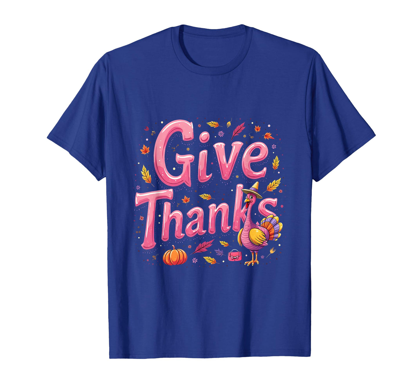 Thankful Turkey Give Thanks Grandma Mama Mom Denim T-Shirt