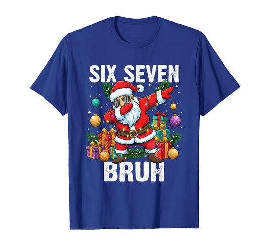 6-7 Bruh Christmas Cool Dabbing Santa Six Seven Meme Boys T-Shirt