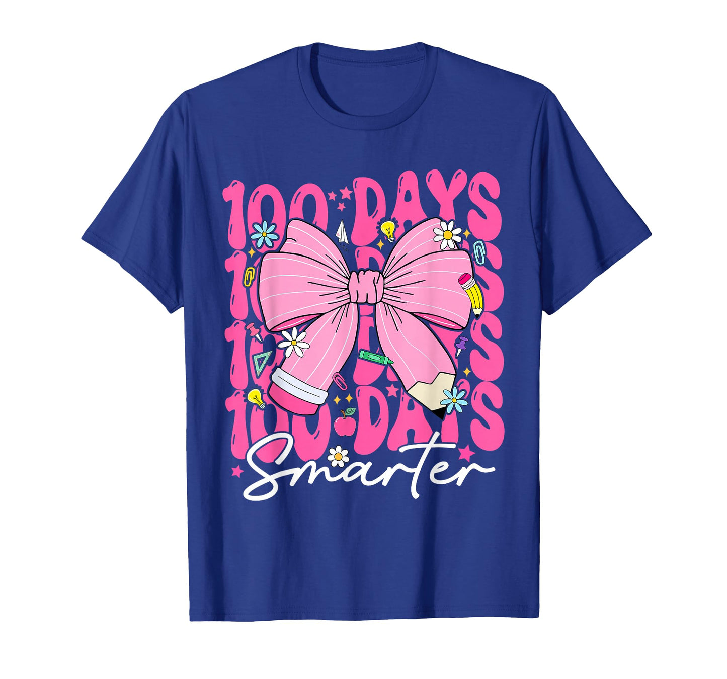 100 Days Smarter Kids Girls Happy 100th Day of School Kids T-Shirt