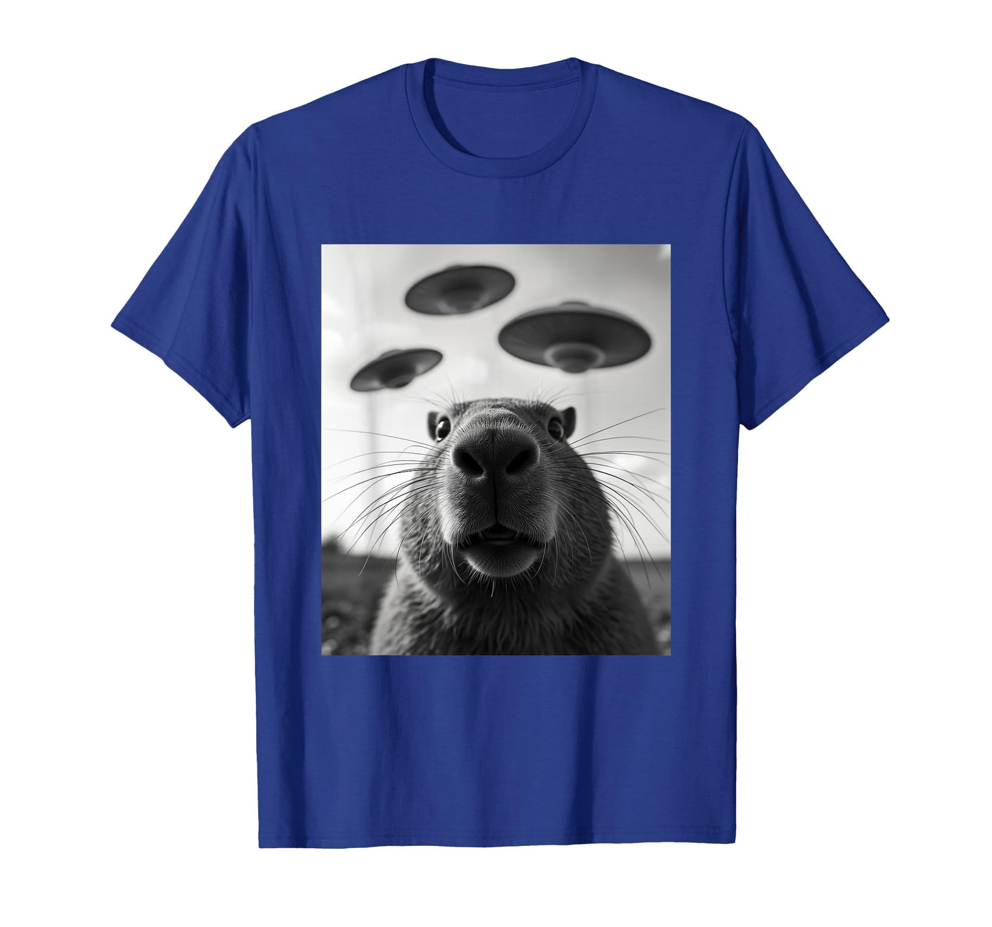 Funny Graphic Costume Weird Cute Capybara Selfie UFO T-Shirt