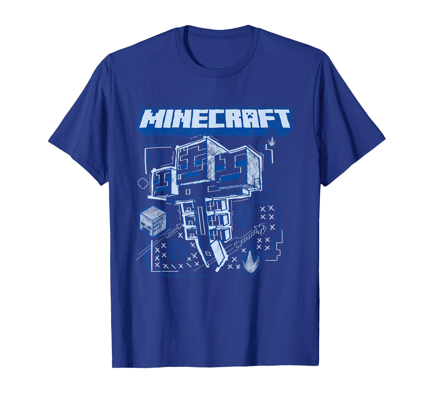 Minecraft Wither Boss Blueprint Sketch T-Shirt